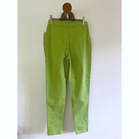 Vintage Deadstock Revolt 90s Y2K Lime Green High Waisted Stretch Denim 27” Waist - Picture 5 of 6